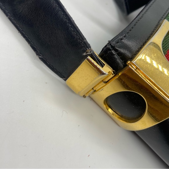 Vintage Gucci Leather Shoulder Bag with Sherry Strip - Picture 13 of 16